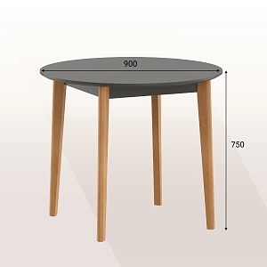 Стол круглый SKYLAND LYKKE TR-90, антрацит/бук, 90х90х75 см